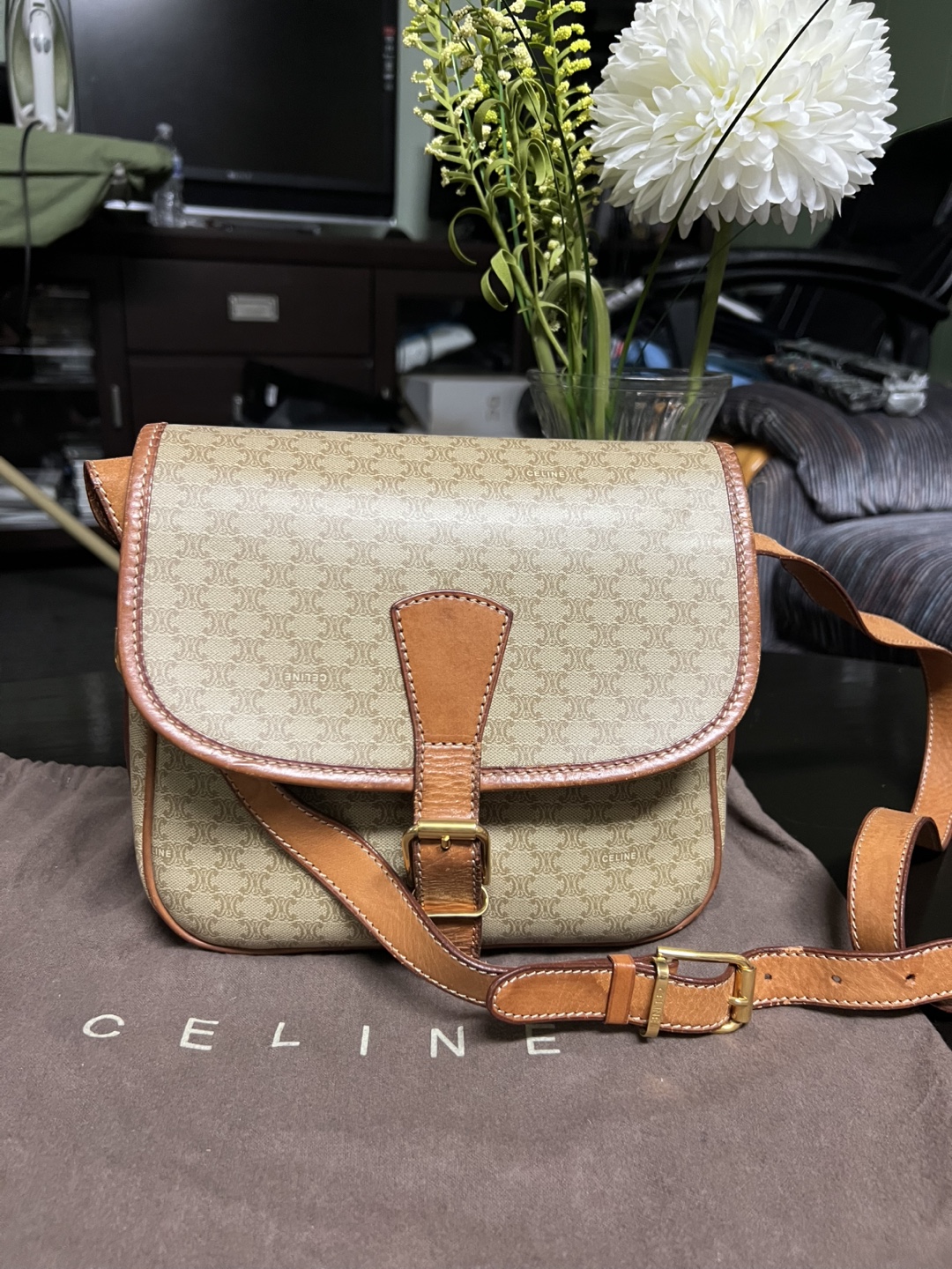 CELINE MACADAM CROSSBODY Celine Paris Made in Italy Handbag