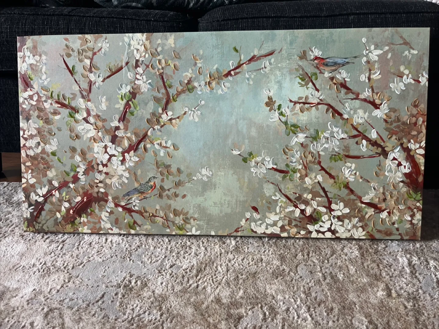 Floral and Bird Canvas Wall Art thumbnail