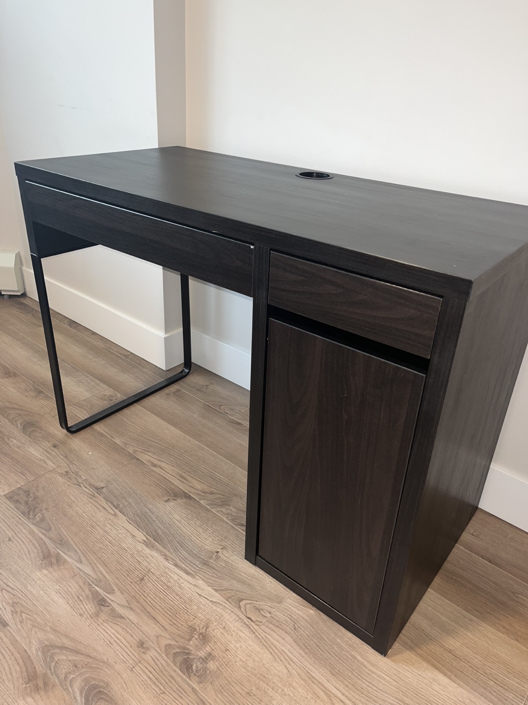 MICKE Desk black-brown with storage - photo 2