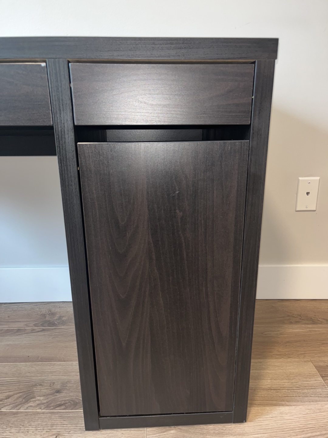 MICKE Desk black-brown with storage - photo 4