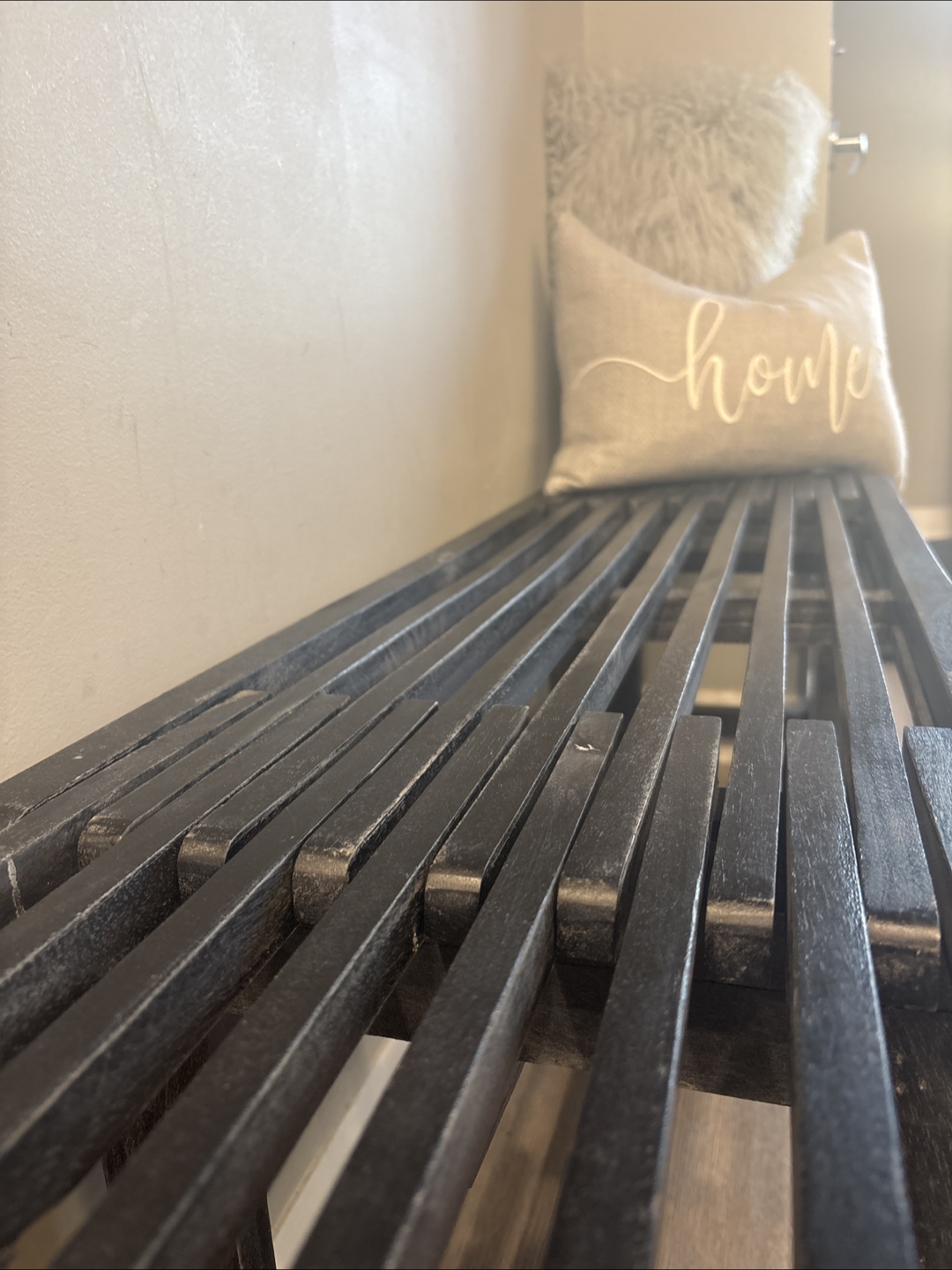Black Wooden Entryway Bench - fully adjustable - photo 2