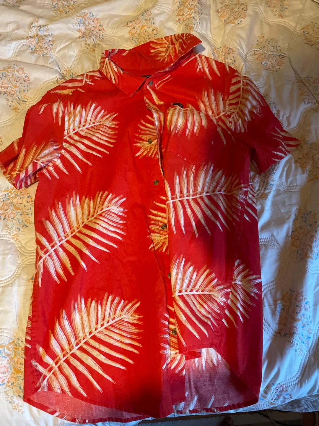Brixton Red Palm Print Shirt - Size M thumbnail