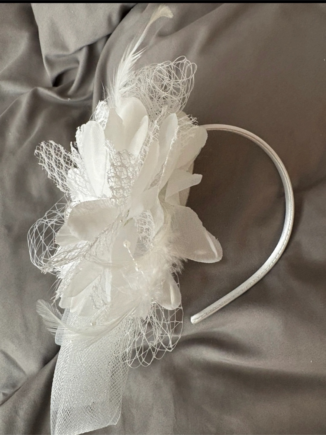 White Fascinator Headband - New - photo 2