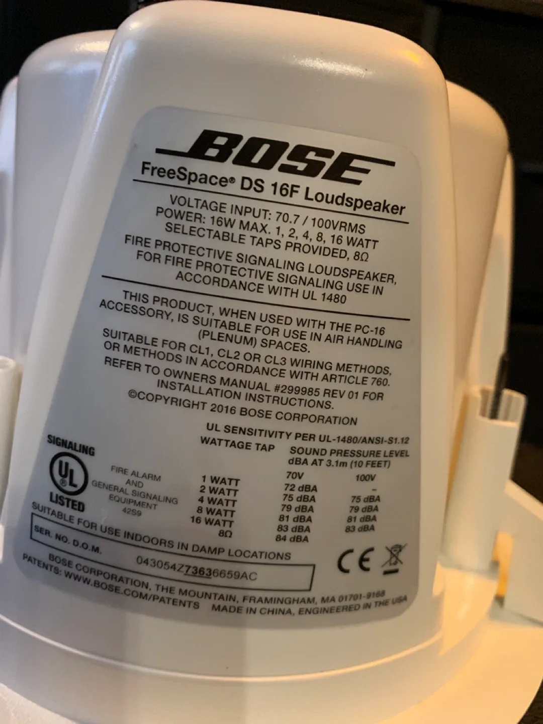 Bose FreeSpace DS 16F Celing Speaker image indicator(4)