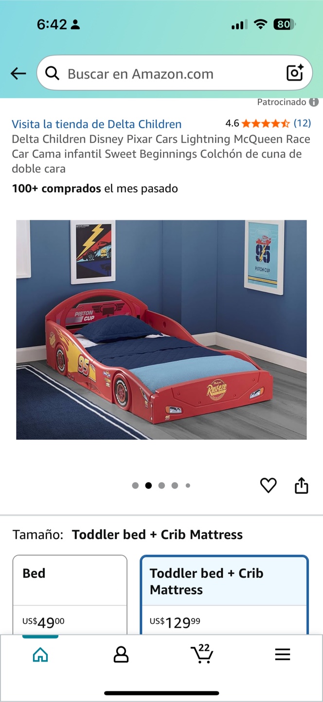 Delta Children Disney Cars Toddler Bed