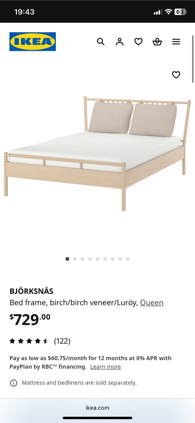 IKEA Bjorksnas Queen Size Bed Frame and Two Nightstands - photo 4