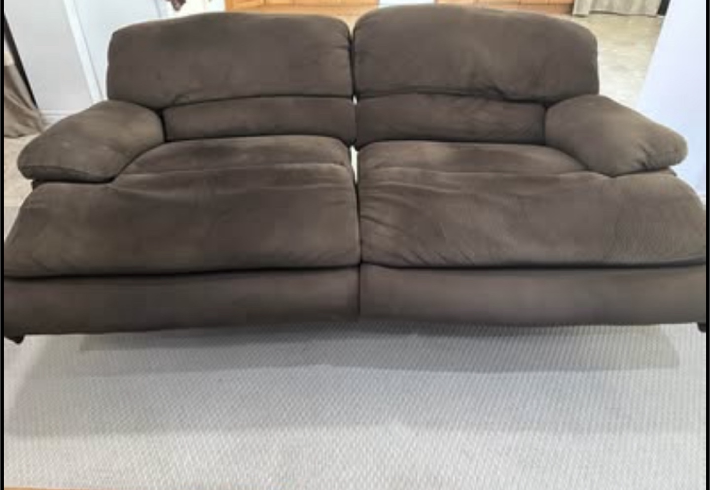 Brown Reclining Loveseat - photo 2