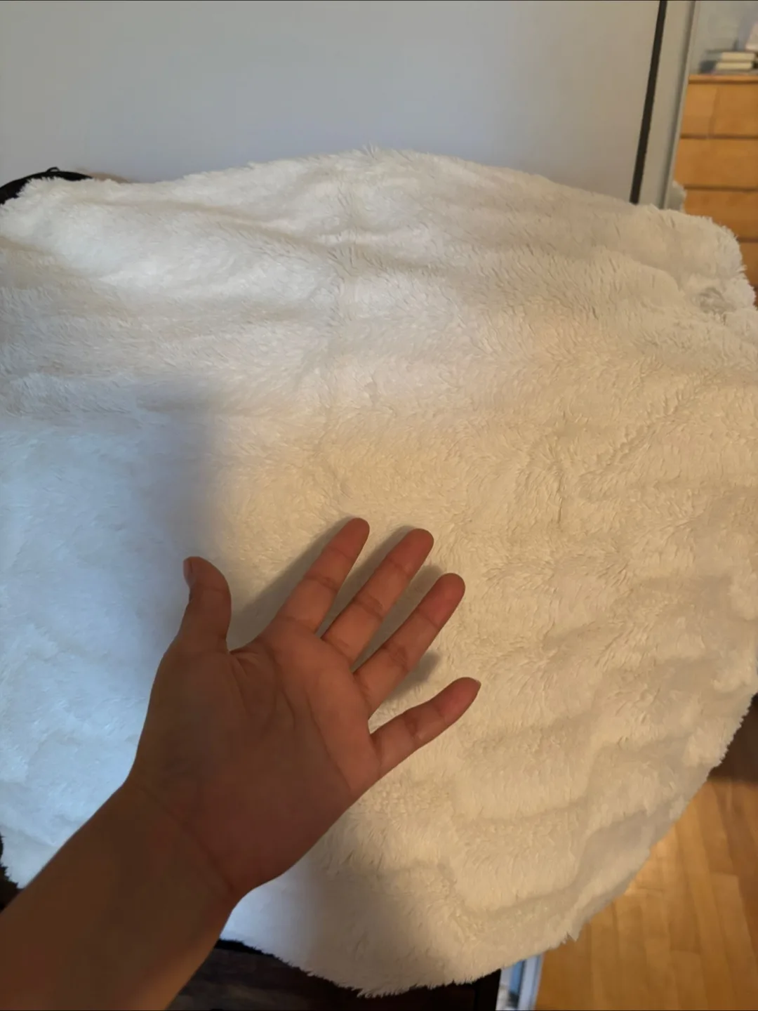 White Fuzzy pillow cover thumbnail