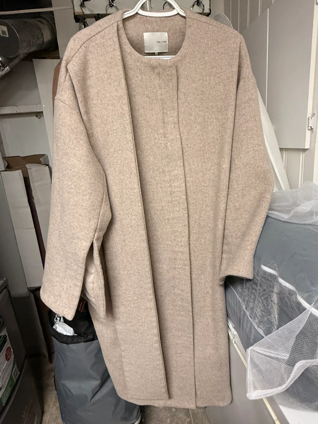 Oak + Fort Oversized Beige Coat - Size M thumbnail