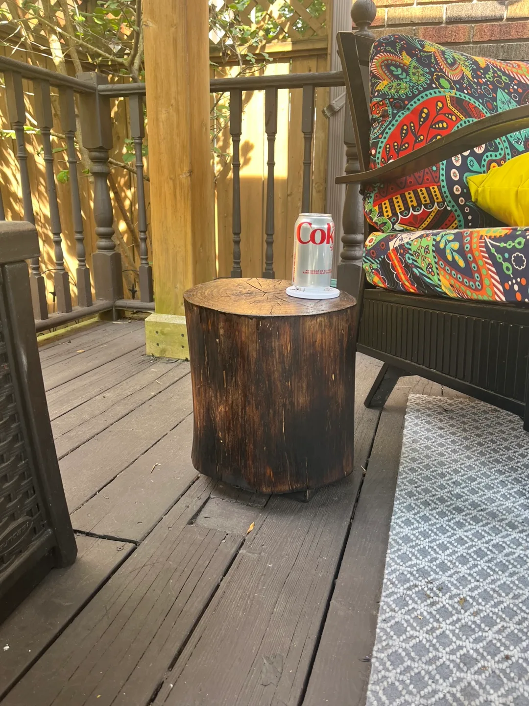 Wood Stump Side Table - Rustic Style image indicator(2)