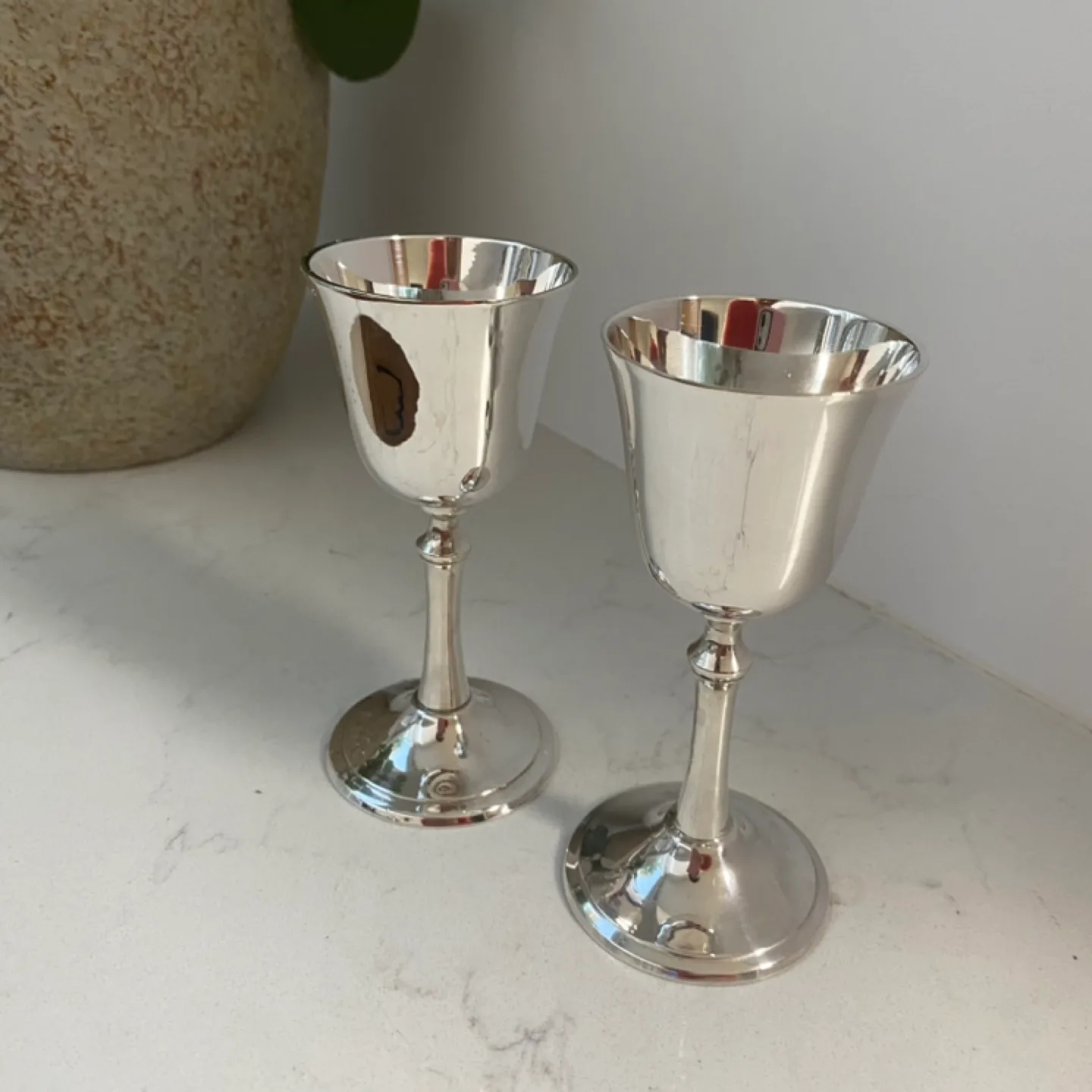 Silver mini Wine Goblets - Set of 2 thumbnail