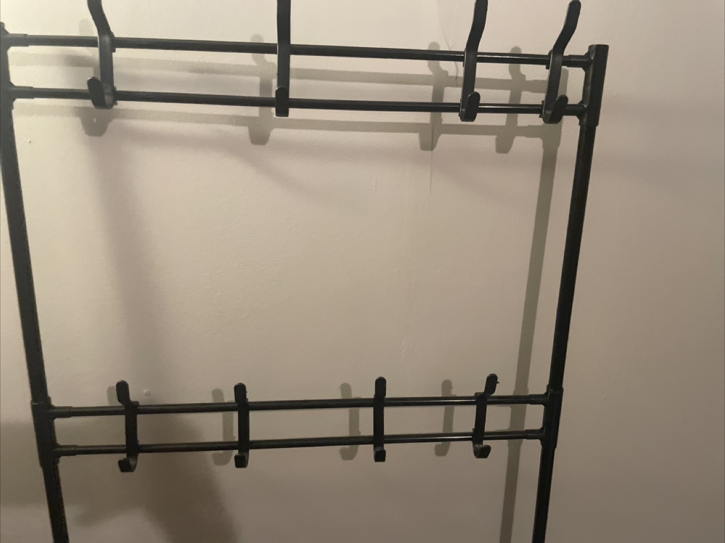 Black Metal Hall Tree with Shoe Rack - photo 3
