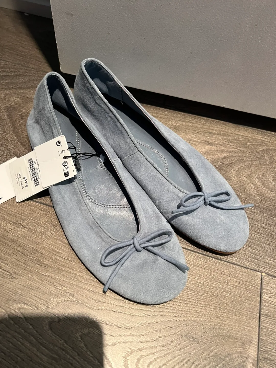 Zara Blue Ballet Flats - Size 38 (US 7.5) thumbnail