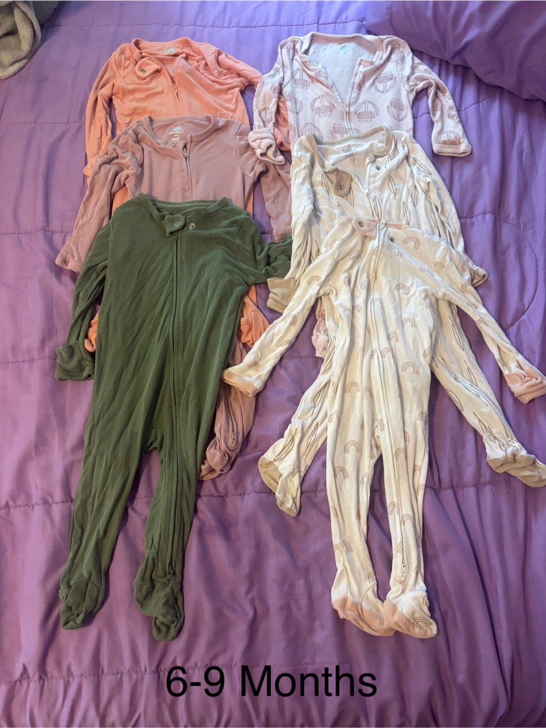 Bundle of 5 Baby Pajamas - 6-9 Months