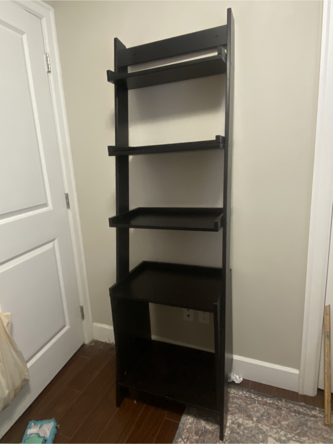 Large Black Leaning Ladder Shelf - photo 2