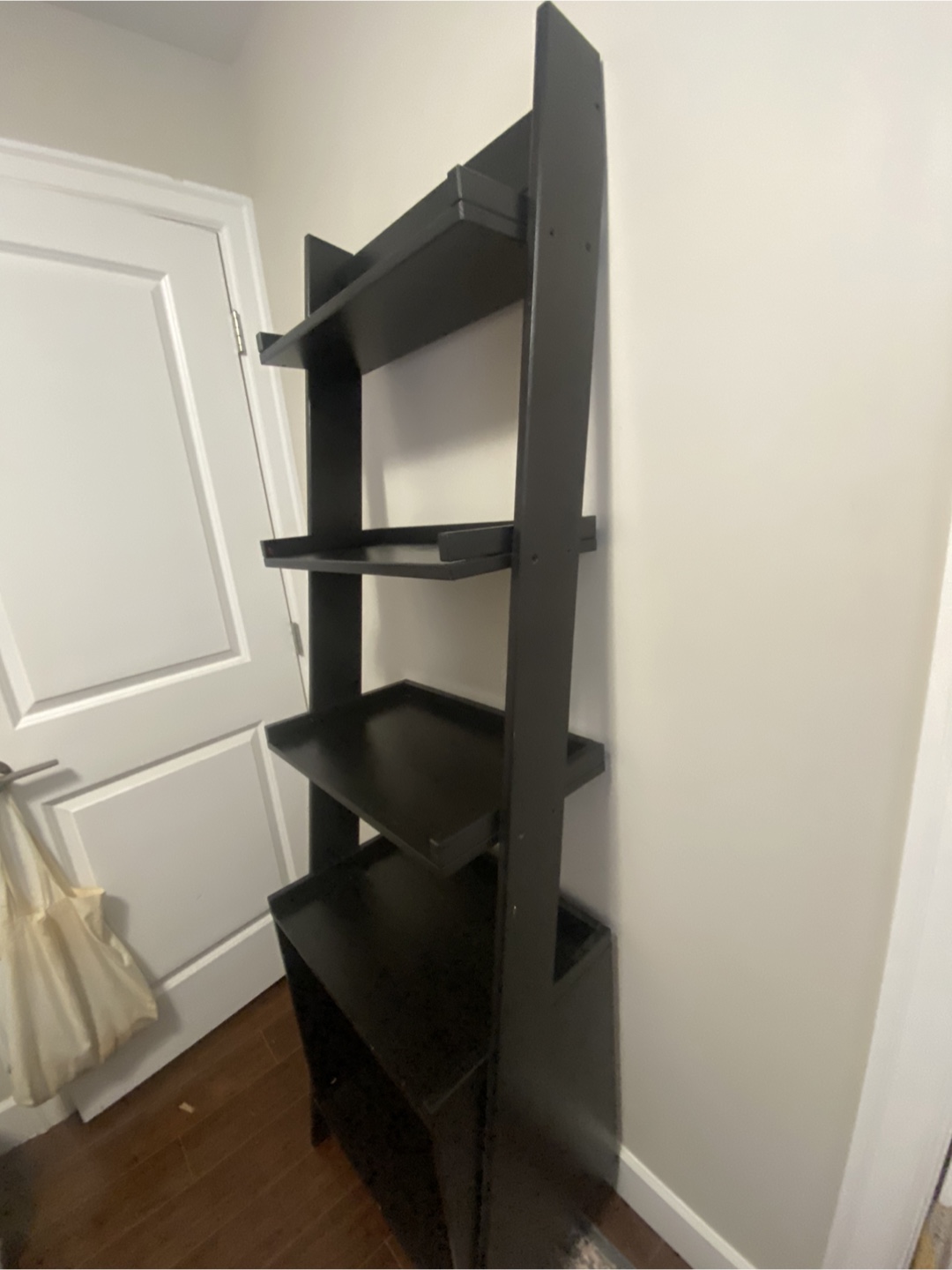 Large Black Leaning Ladder Shelf - photo 3