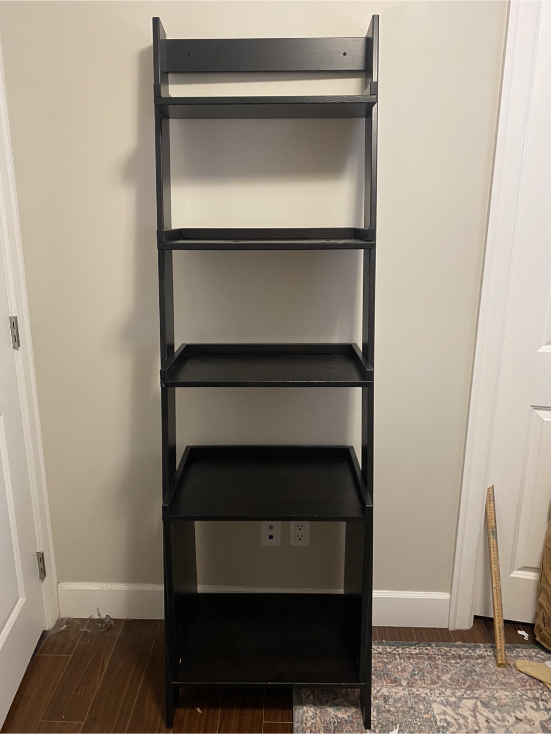 Large Black Leaning Ladder Shelf