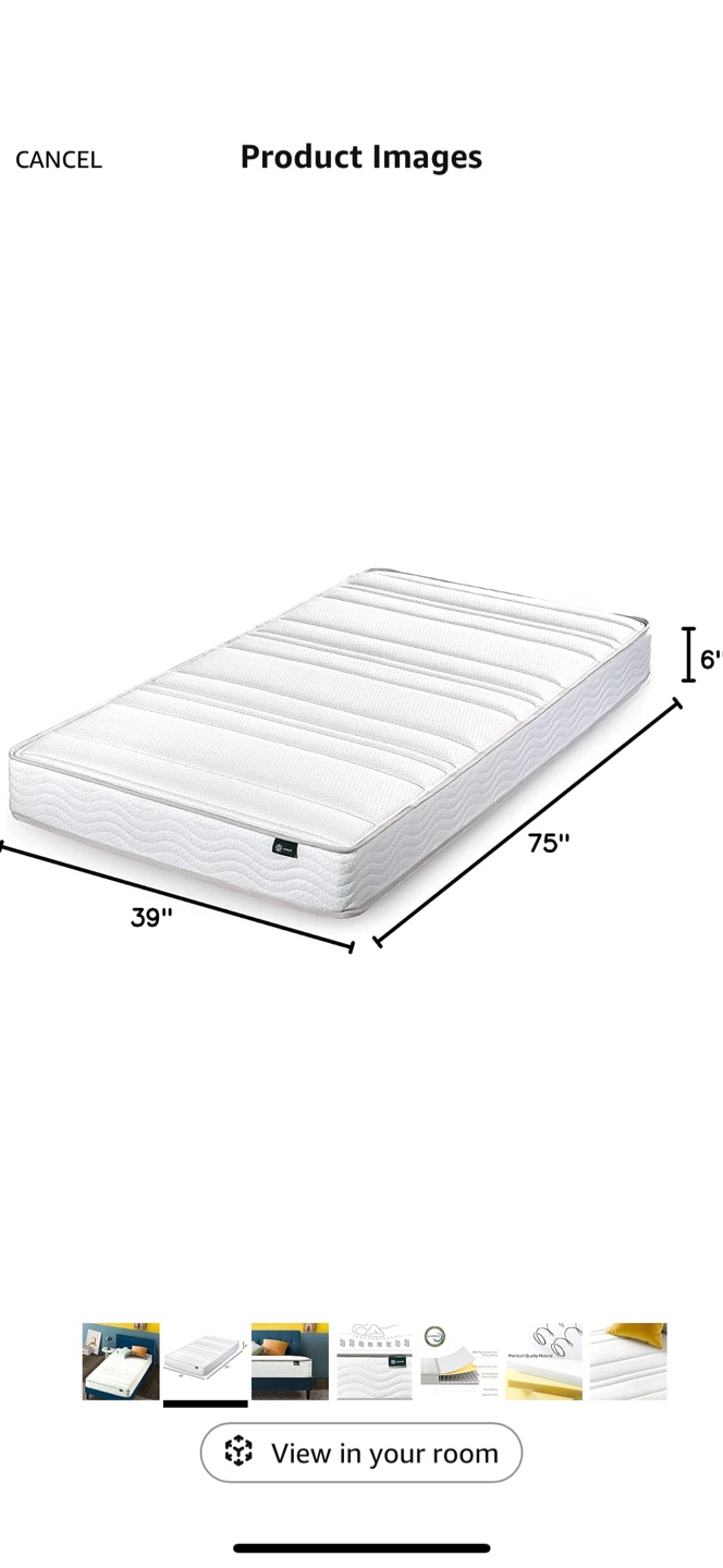 Zinus Metal Bed Frame (Twin) & Mattress - photo 2