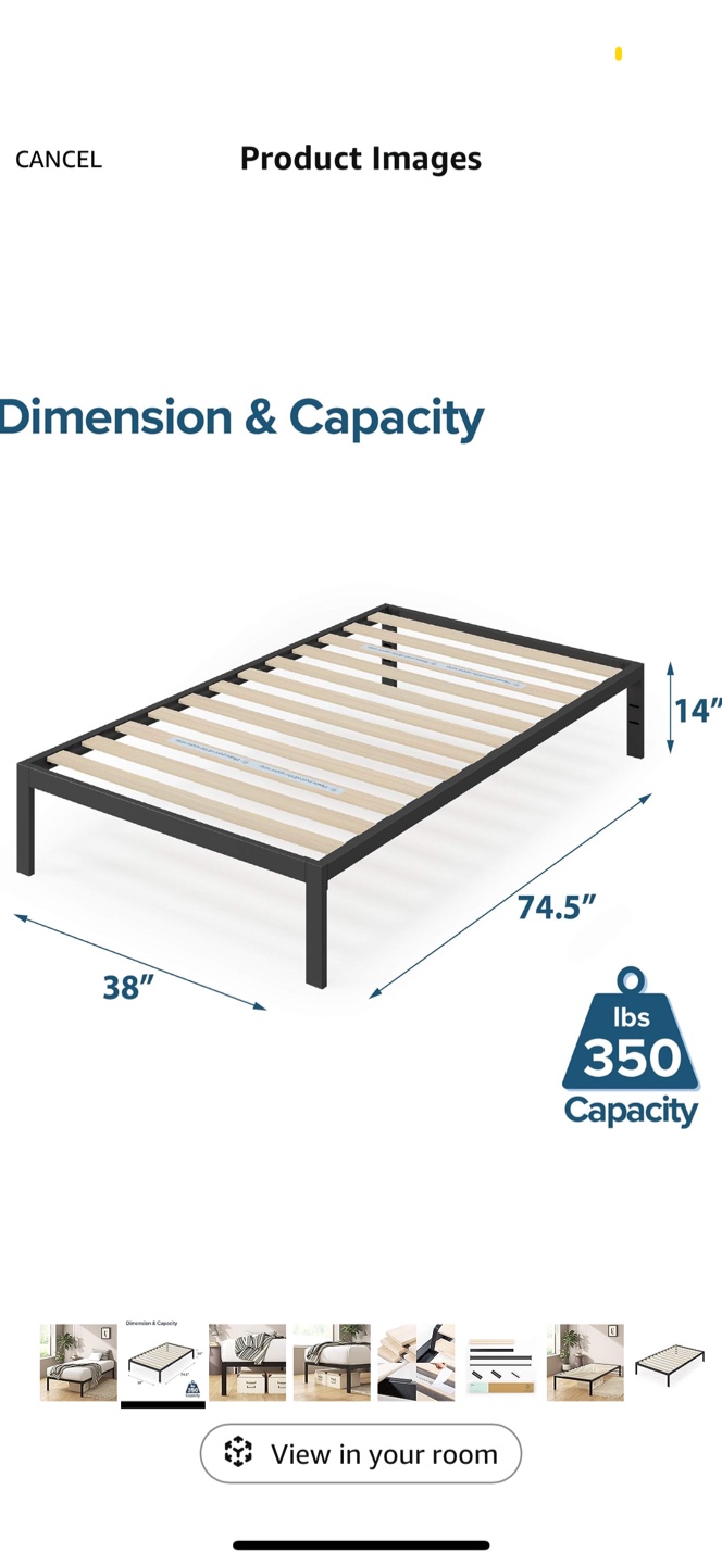 Zinus Metal Bed Frame (Twin) & Mattress - photo 3