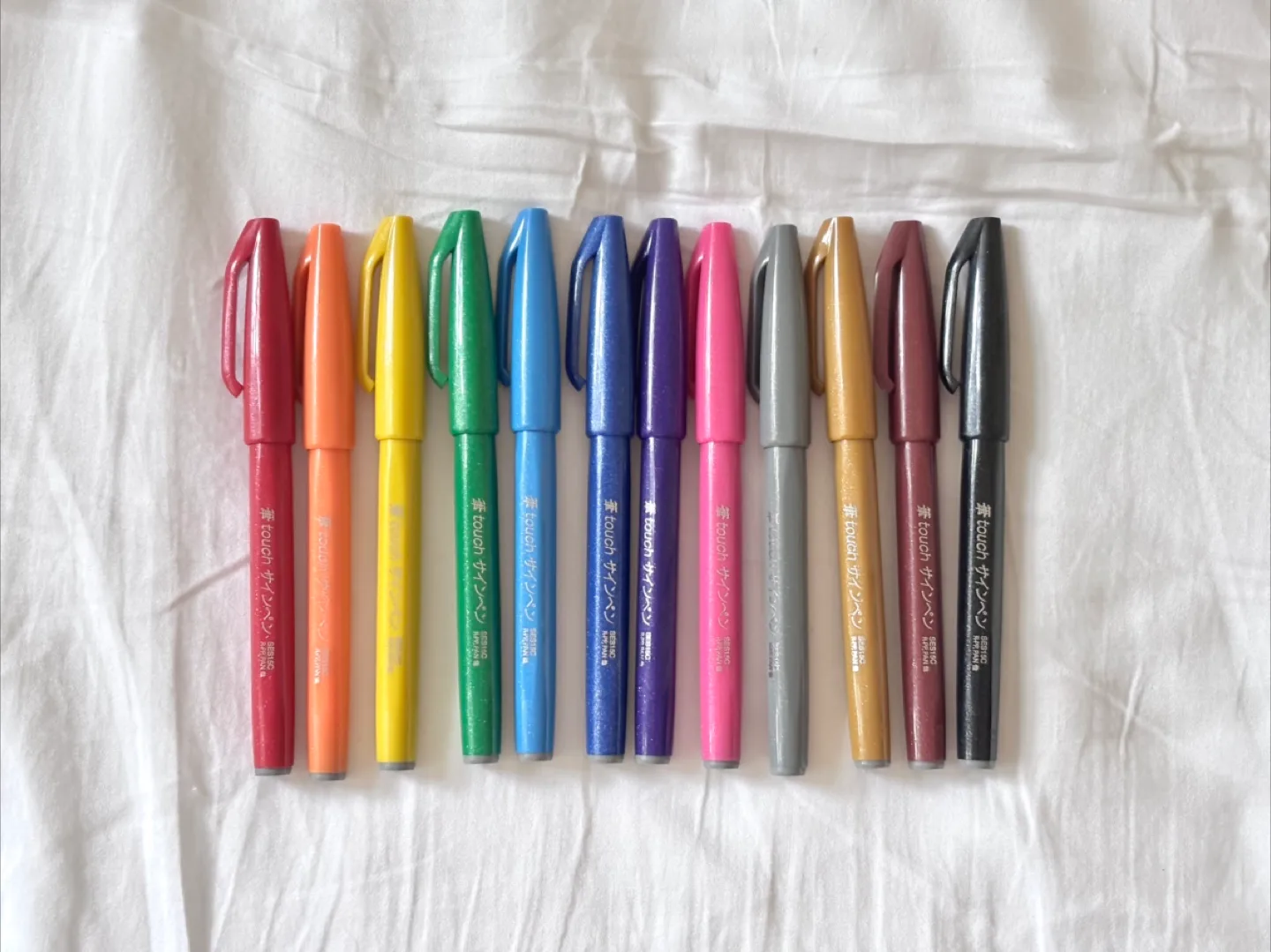 Pentel Fude Touch Brush Sign Pen - Set of 12 Original Colours thumbnail