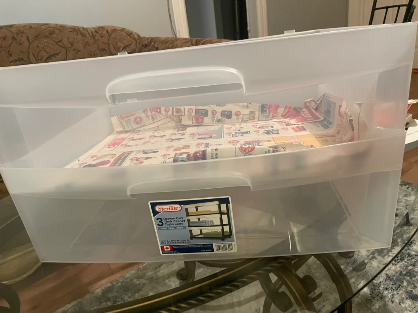 Sterilite 3 Drawer Cart - Clear thumbnail