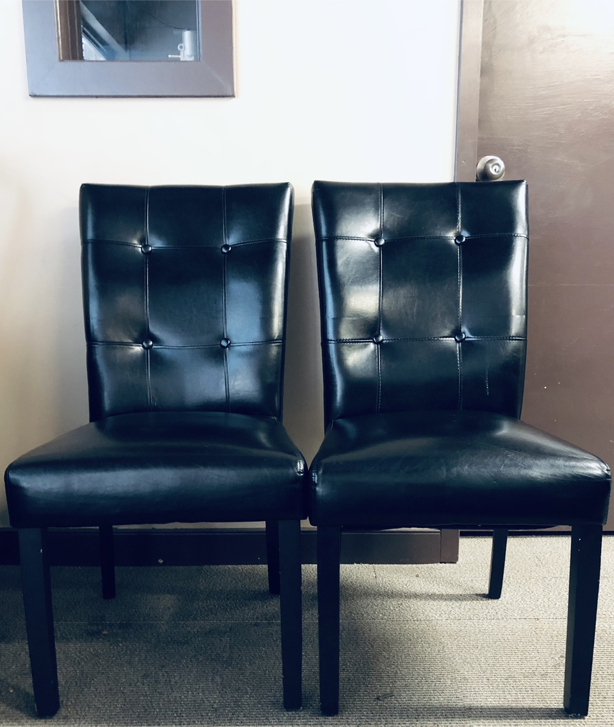 Black Tufted Dining Chairs - Set of 2