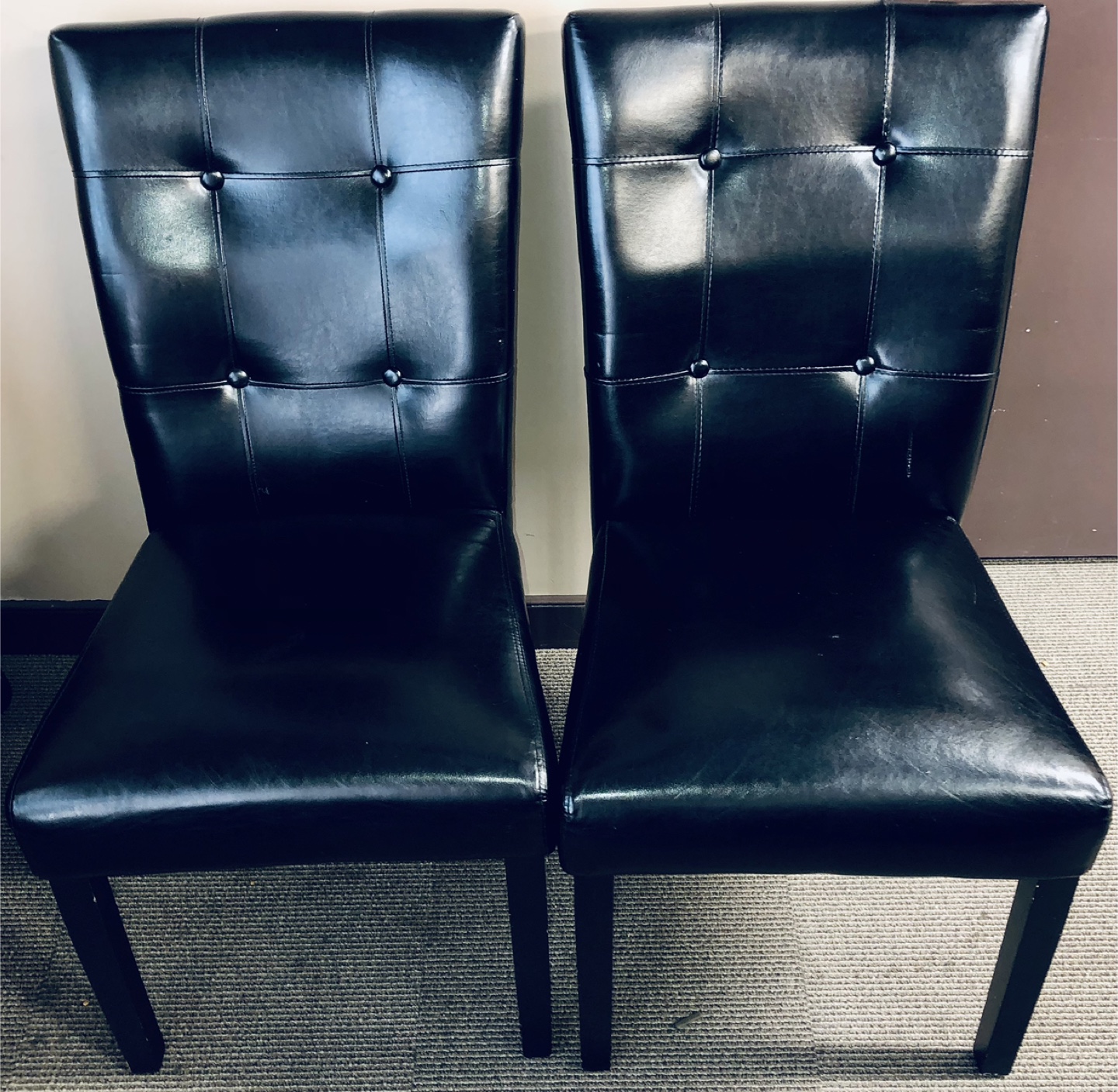 Black Tufted Dining Chairs - Set of 2 - photo 2
