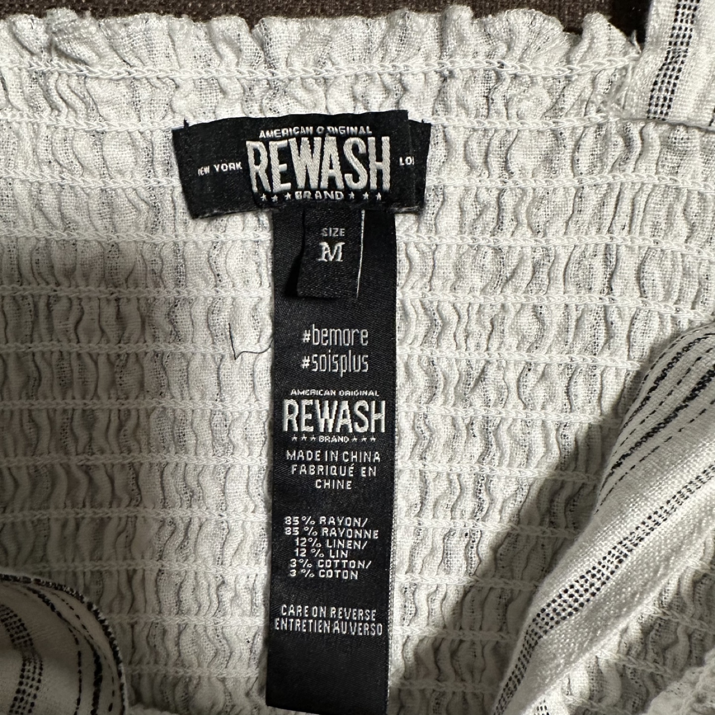 Rewash Linen Blend Crop Top - Size M - photo 3