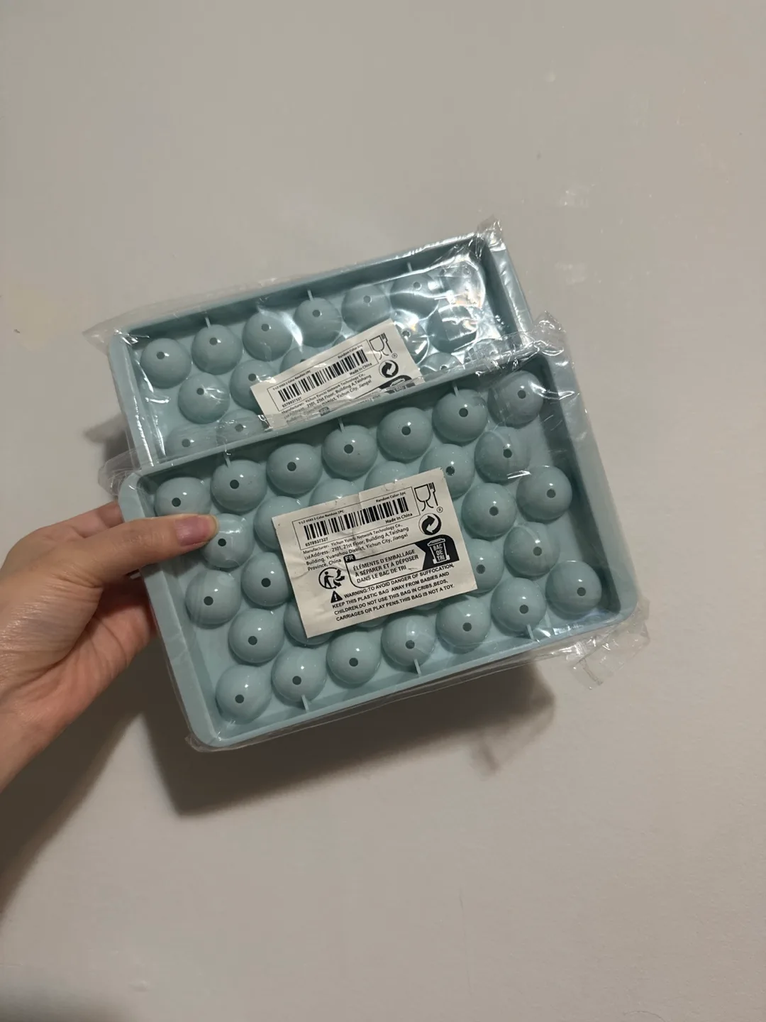 2 Ice Cube small ball trays, Light Blue, New thumbnail