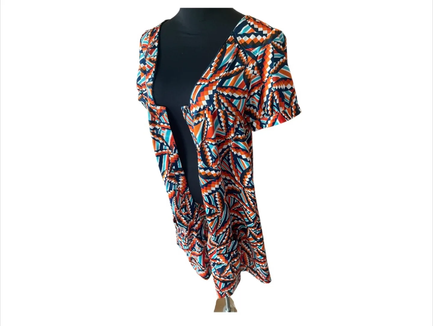 Vintage 2000s Y2K Boho  Colorful Shirt Dress Geometric image indicator(8)