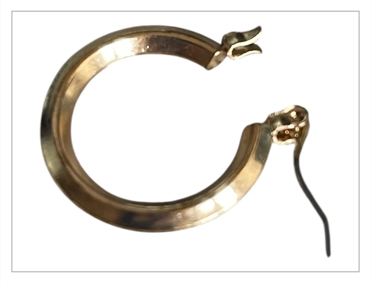 Vintage 90s Antique Gold Plating Small Hoop Earrings image indicator(3)