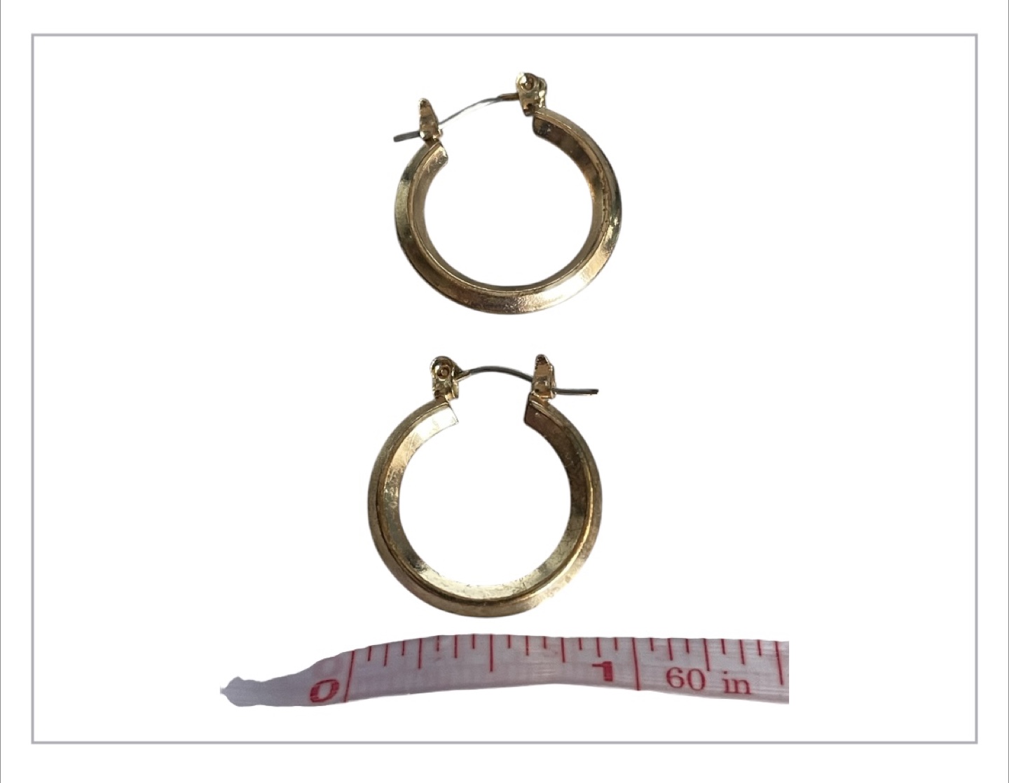 Vintage 90s Antique Gold Plating Small Hoop Earrings - photo 5