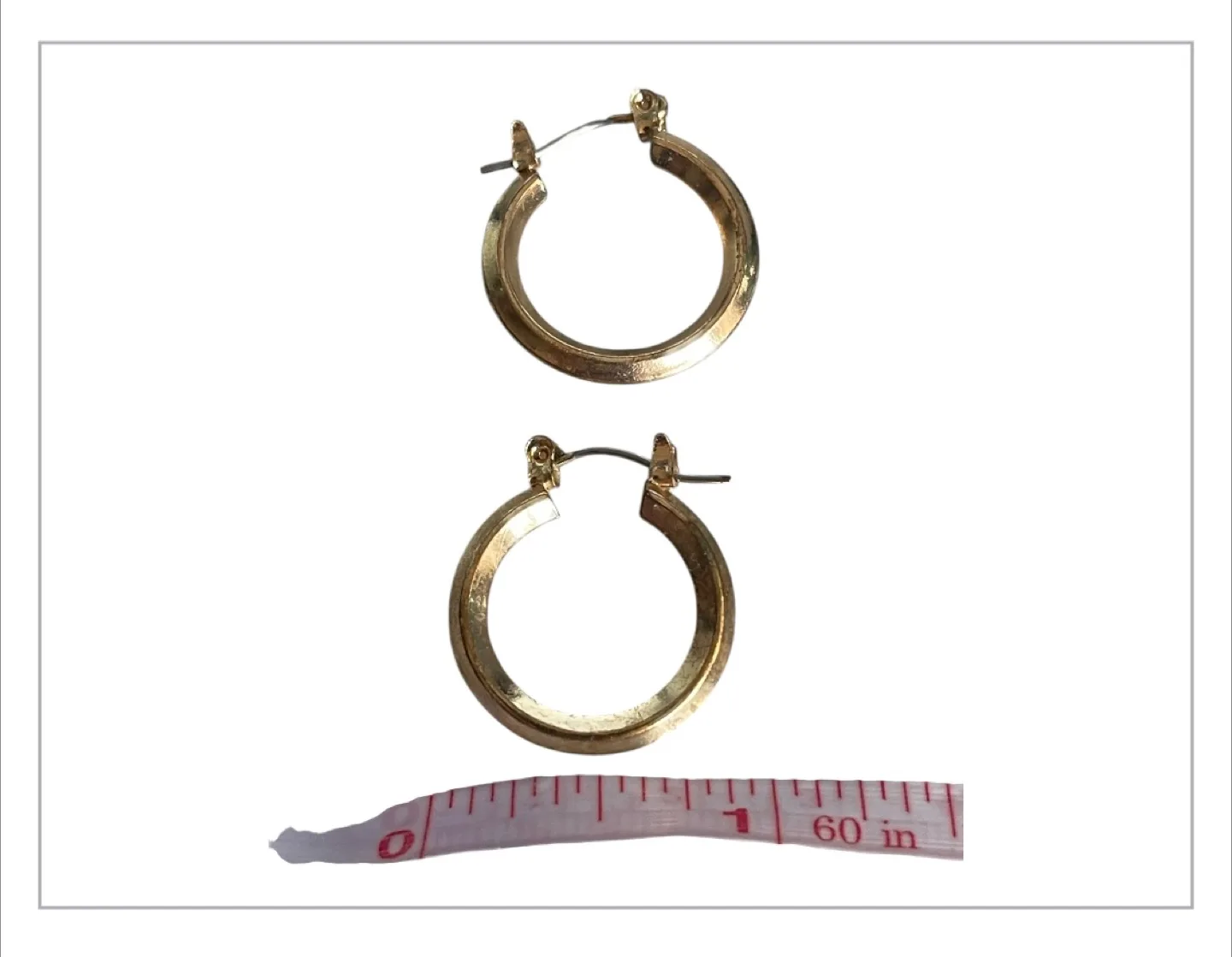 Vintage 90s Antique Gold Plating Small Hoop Earrings image indicator(5)