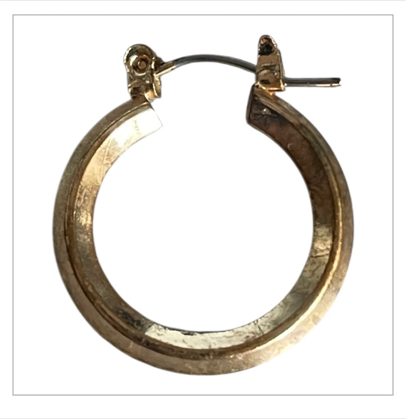 Vintage 90s Antique Gold Plating Small Hoop Earrings thumbnail