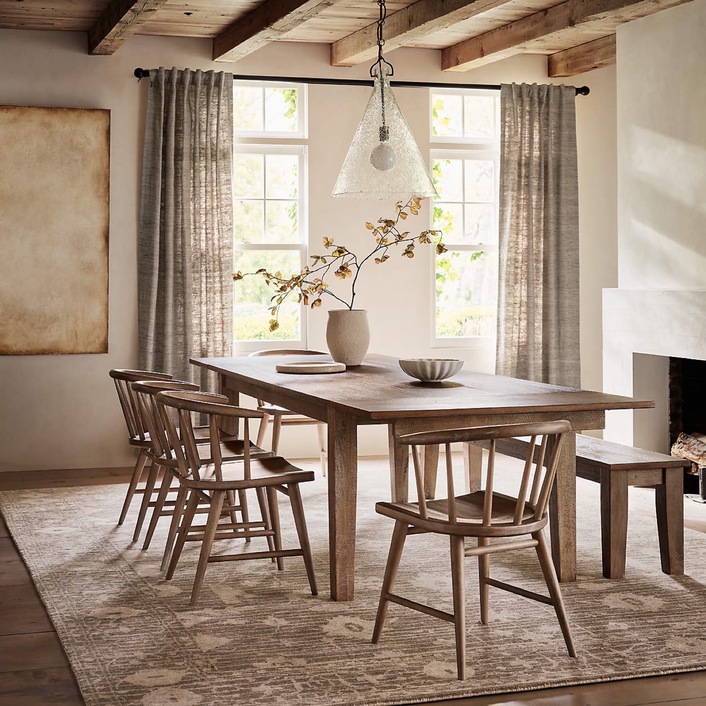 Crate & Barrel - Basque 82" Brown Wood Dining Table - photo 3