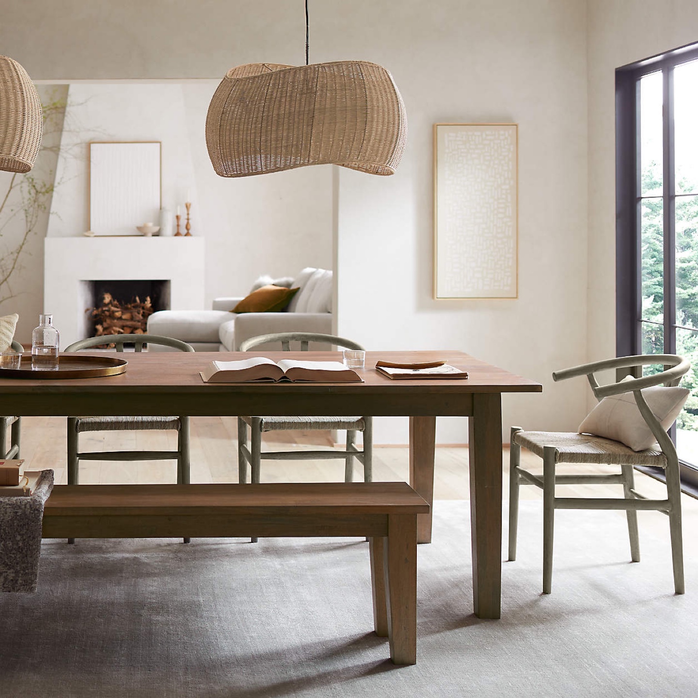 Crate & Barrel - Basque 82" Brown Wood Dining Table - photo 5