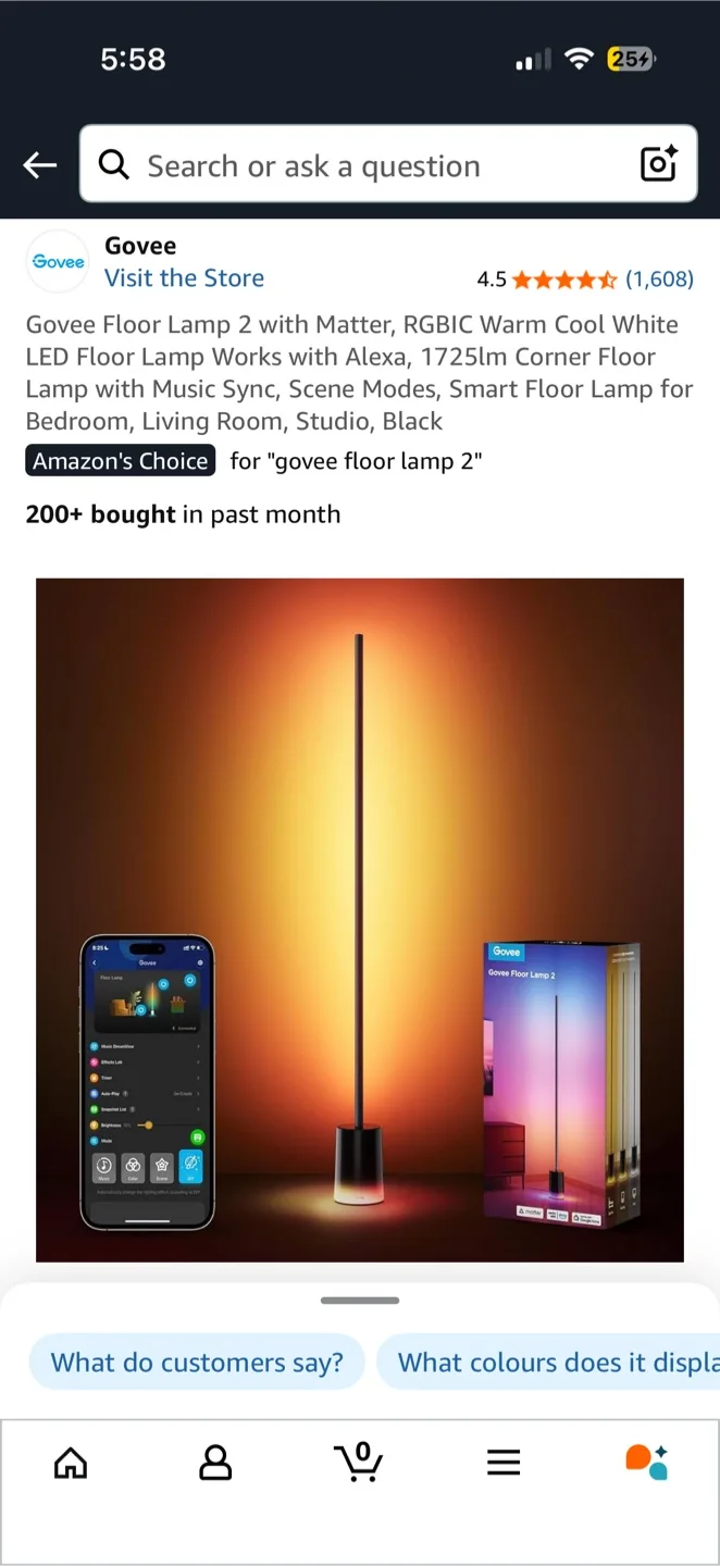 Govee Floor Lamp 2 - Changeable Colours LED image indicator(4)