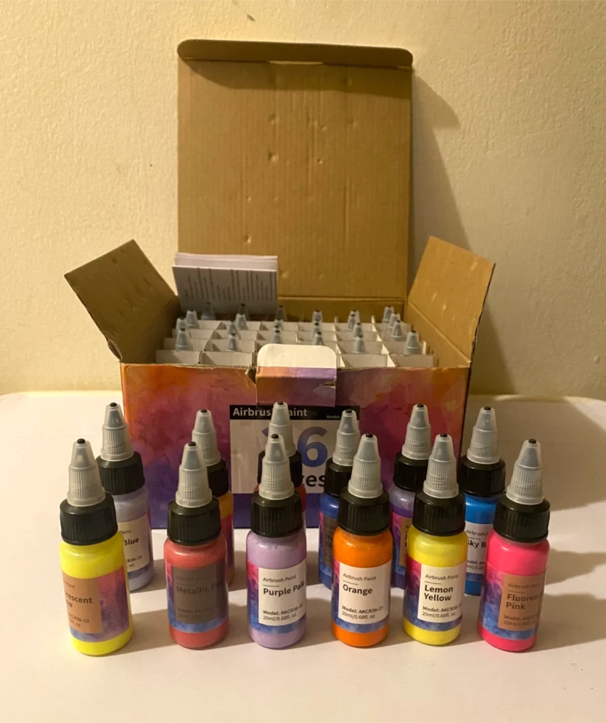 Airbrush Paint Set - 36 Pieces, Model AKCR36 thumbnail