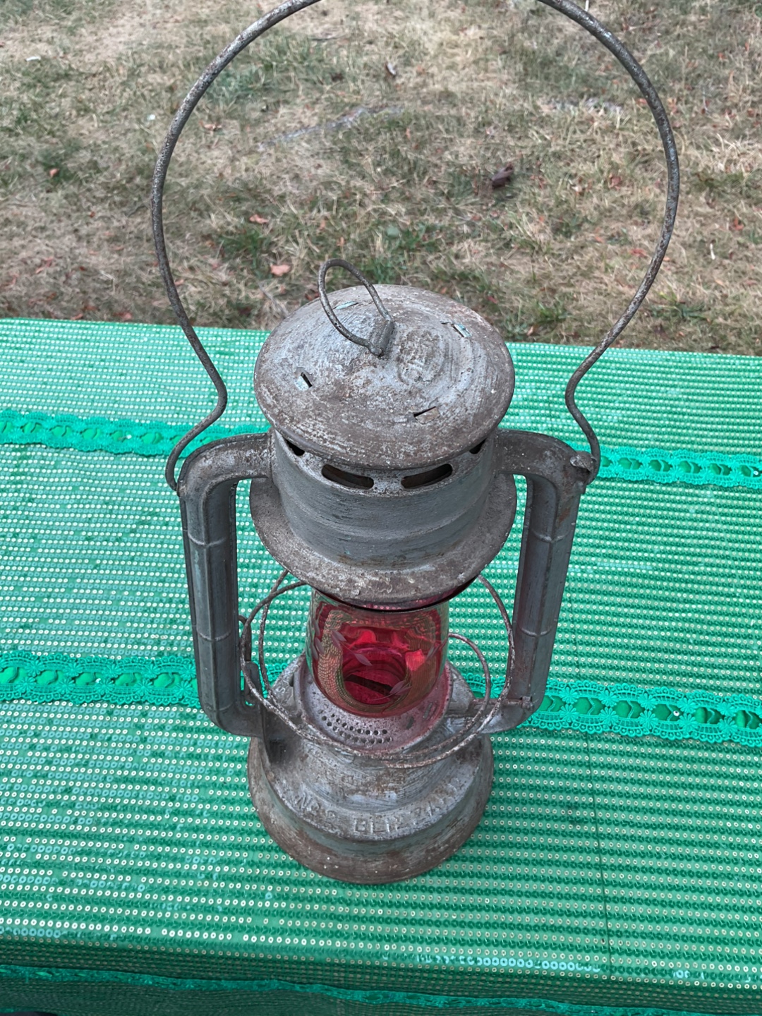 Vintage Red Glass Globe Railroad Lantern