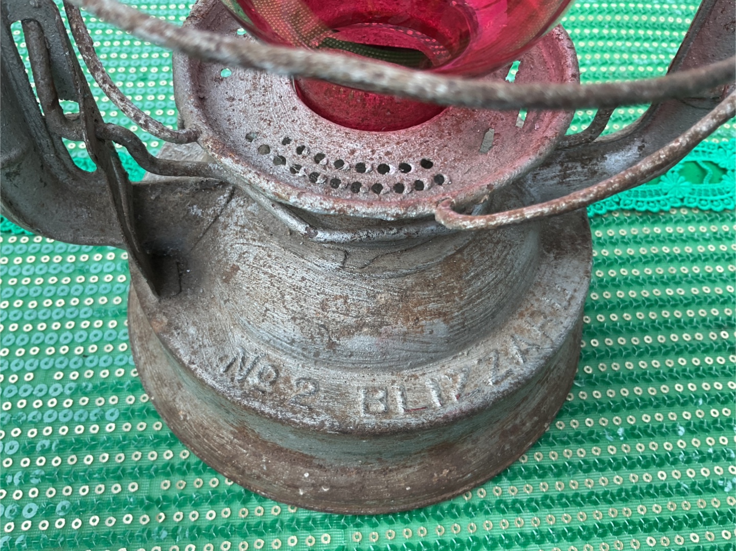 Vintage Red Glass Globe Railroad Lantern - photo 3