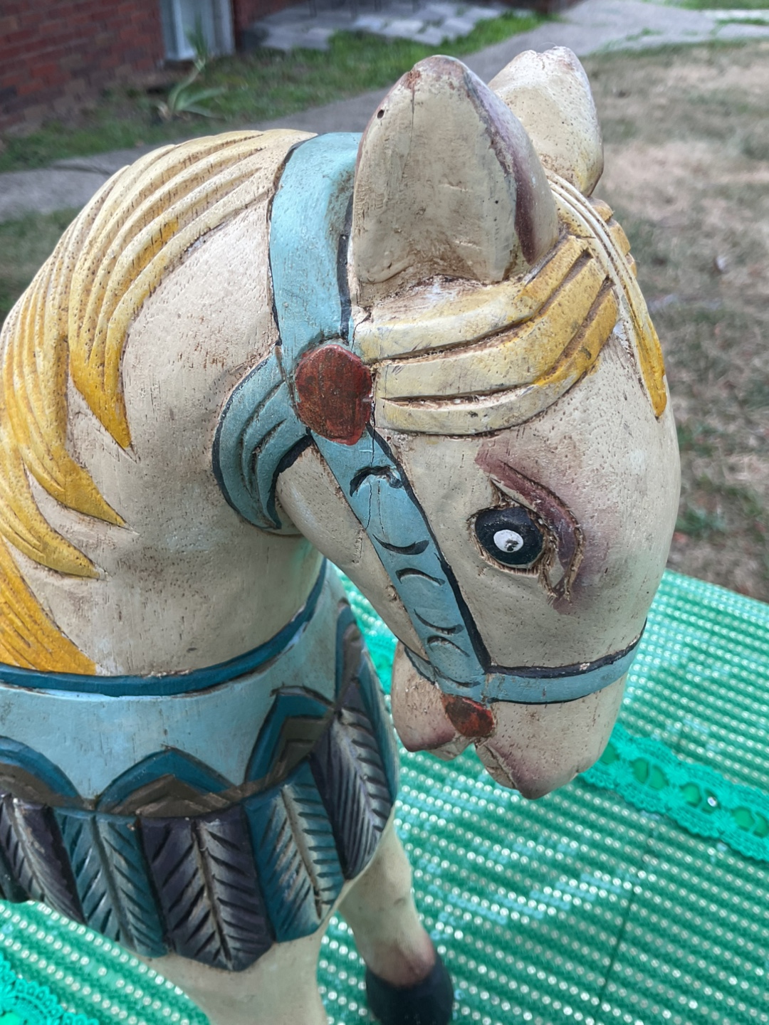 VINTAGE HAND CRAFTED WOODEN HORSE - photo 4