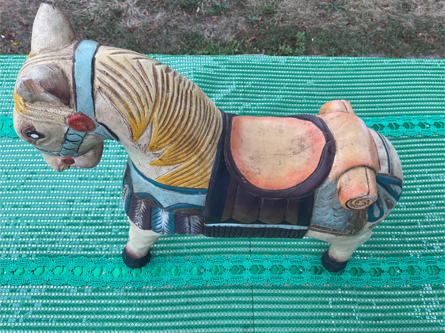 VINTAGE HAND CRAFTED WOODEN HORSE - photo 2