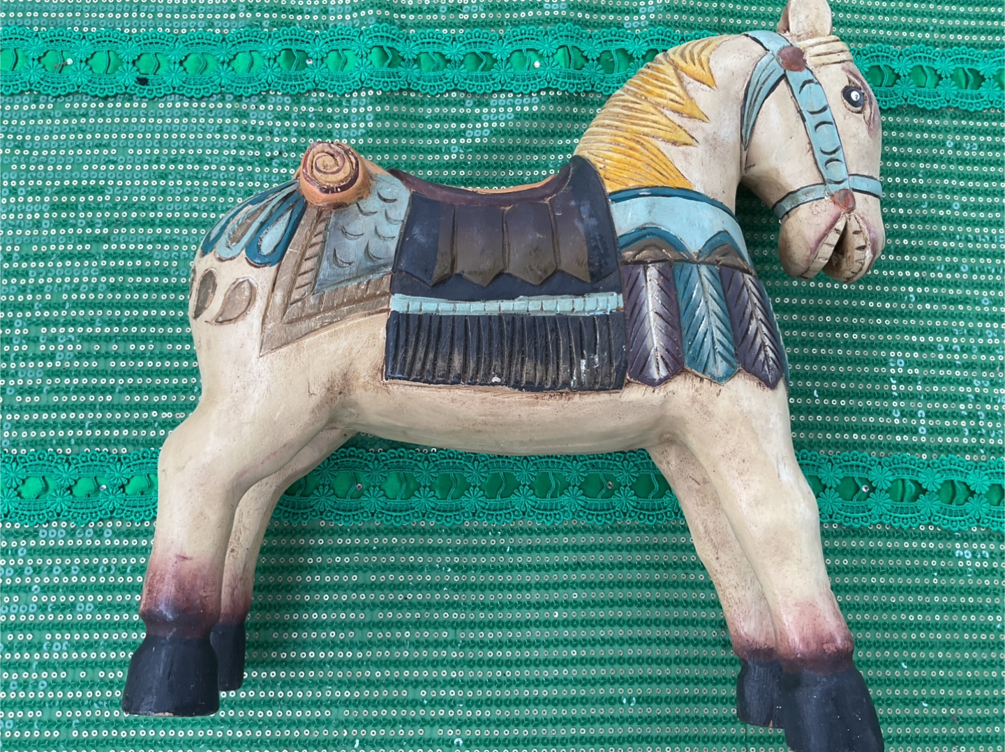 VINTAGE HAND CRAFTED WOODEN HORSE - photo 5