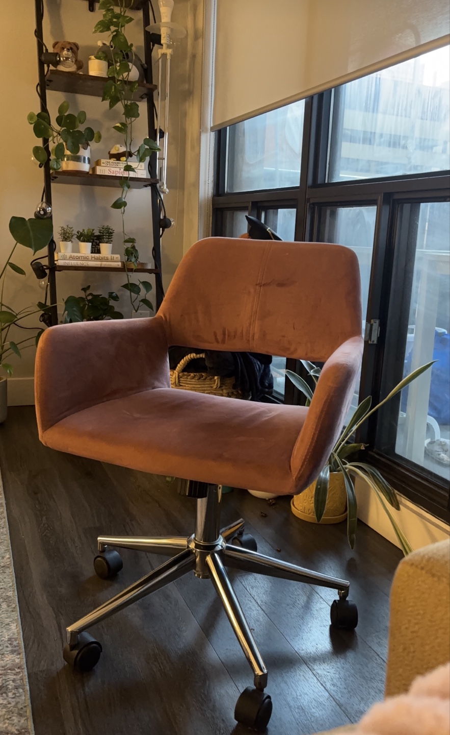 Pink Velvet Office Chair