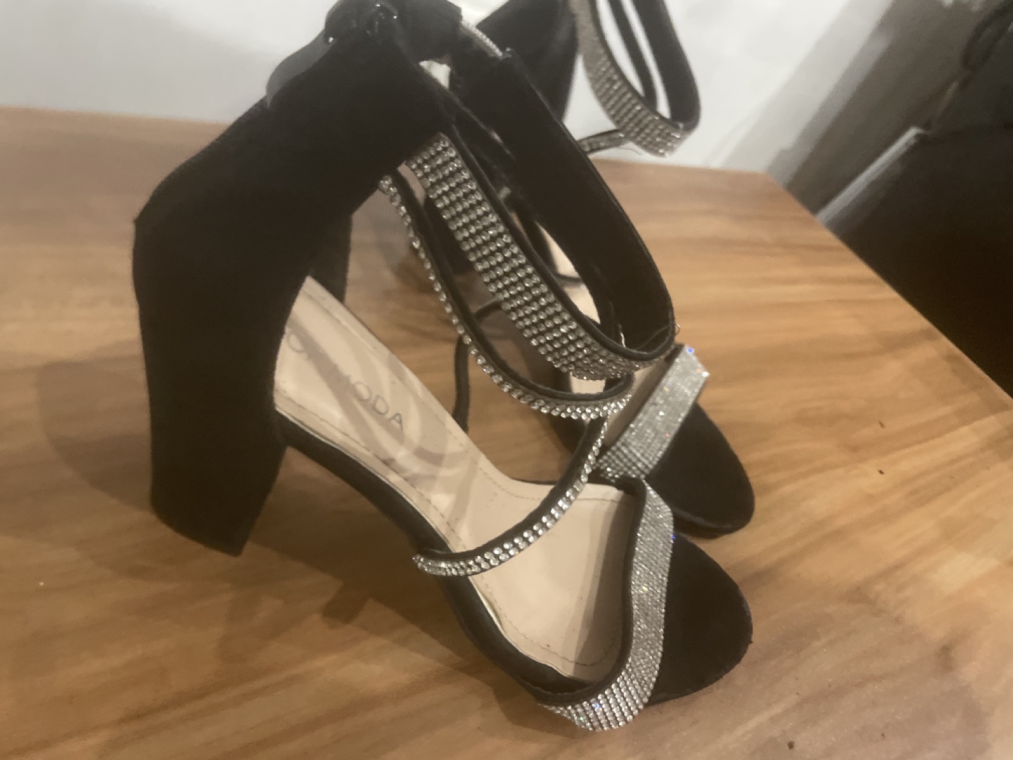 Top Moda Black Rhinestone Heels - photo 2