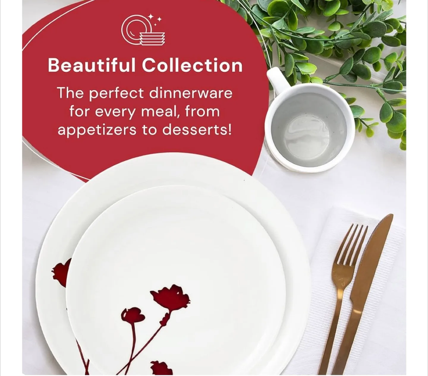 AB Porcelain Dinnerware Set - Floral Design thumbnail
