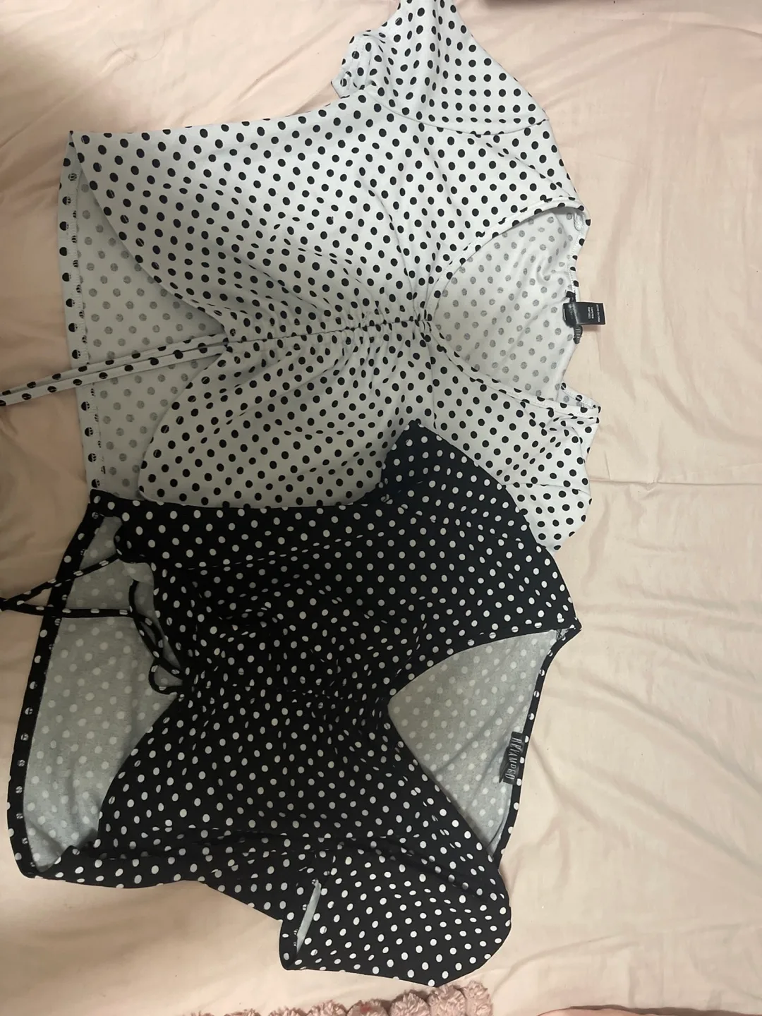 RW&CO Polka Dot Wrap Blouse - Black & White thumbnail