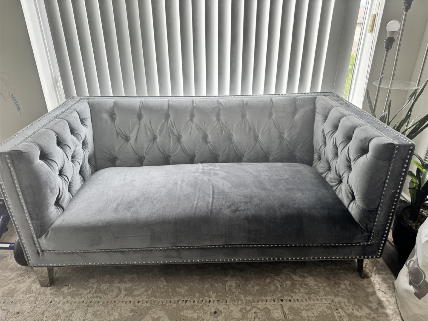 Grey Tufted Sofa
