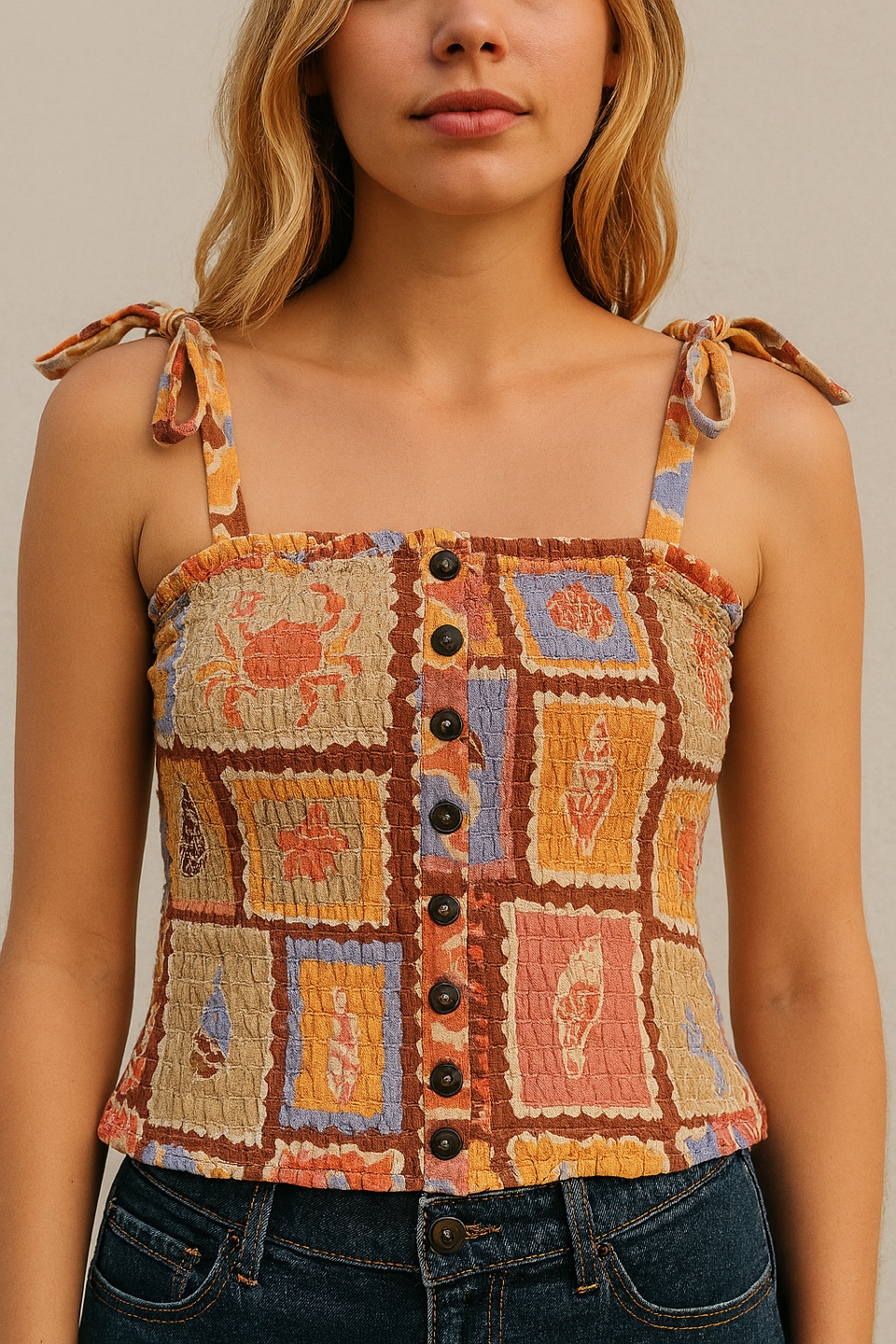 Patrons of Peace Smocked Tank Top - L/G