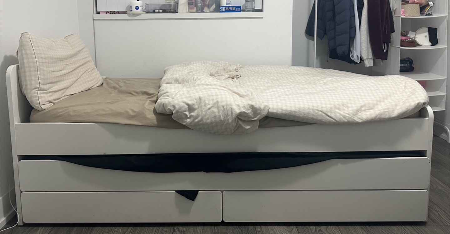 IKEA SLAKT Bed Frame, pull out bed + storage - White - photo 3